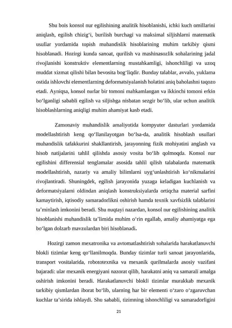 HARAKATLANUVCHI BLOKLI TIZIMLARDA KUCH TAHLILI 4