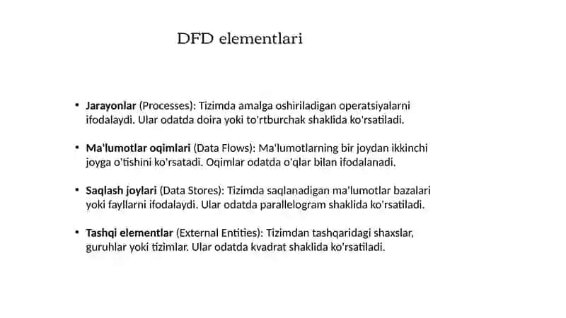 Ma'lumotlar oqimini (jarayonni) modellashtirish DFD. 4