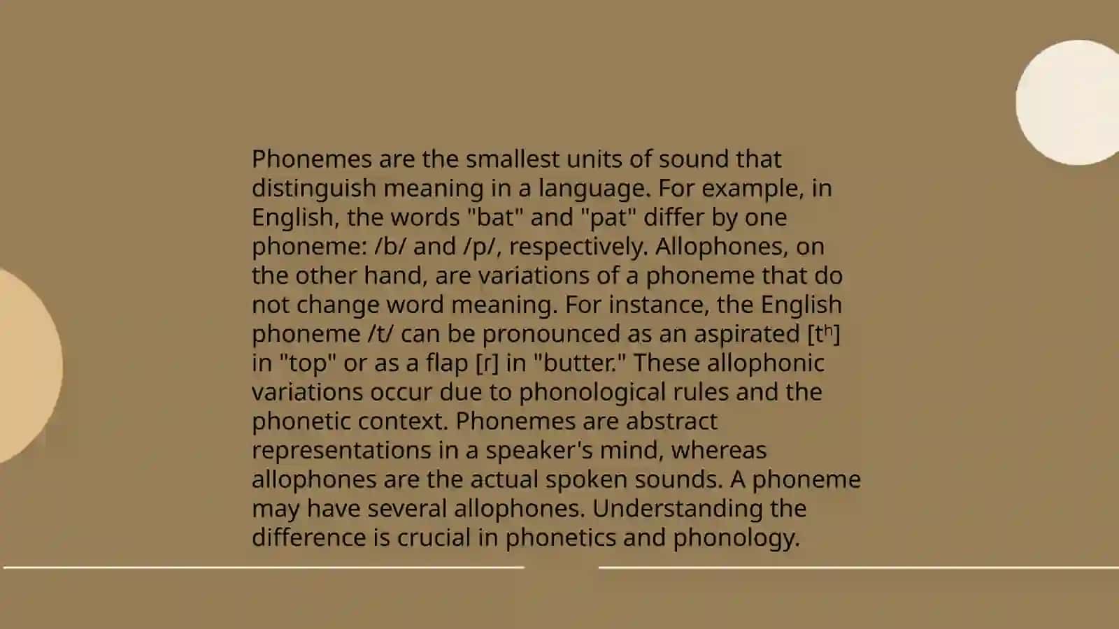 General characteristics of phoneme 4