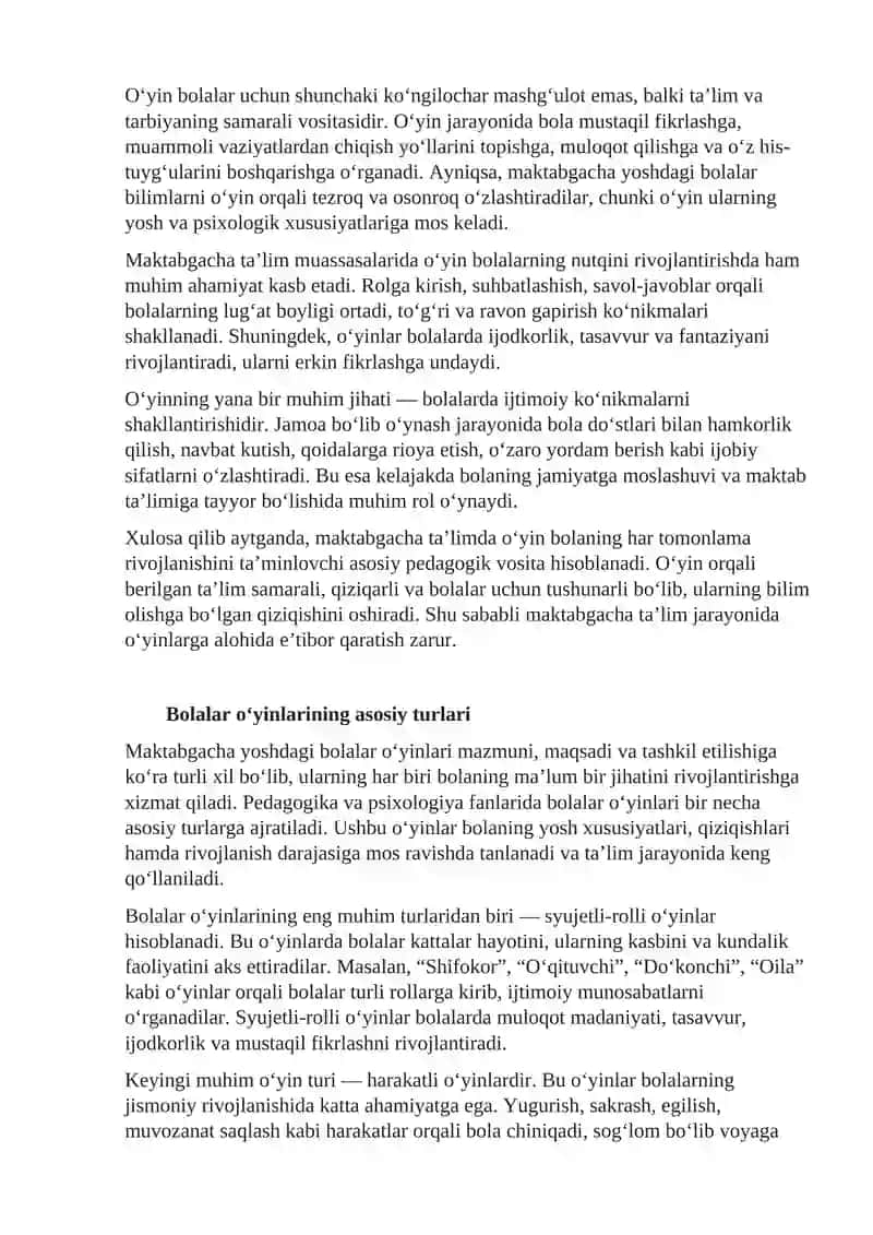 Maktabgacha ta’limda bolalar o‘yinlari 4
