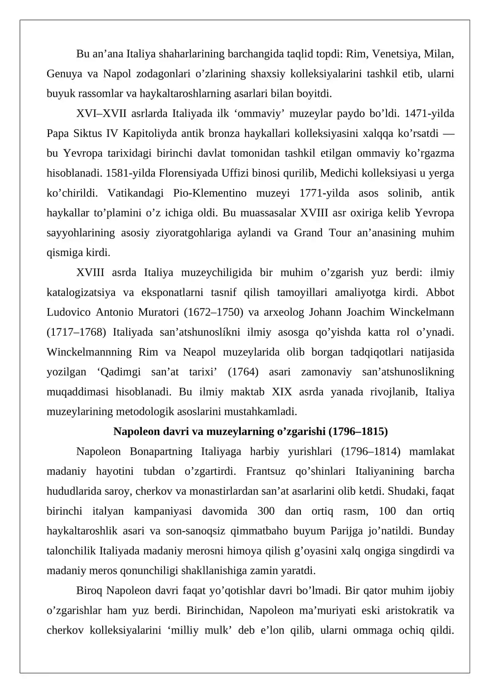 XIX Asrda italiya muzeylari taraqqiyoti 4