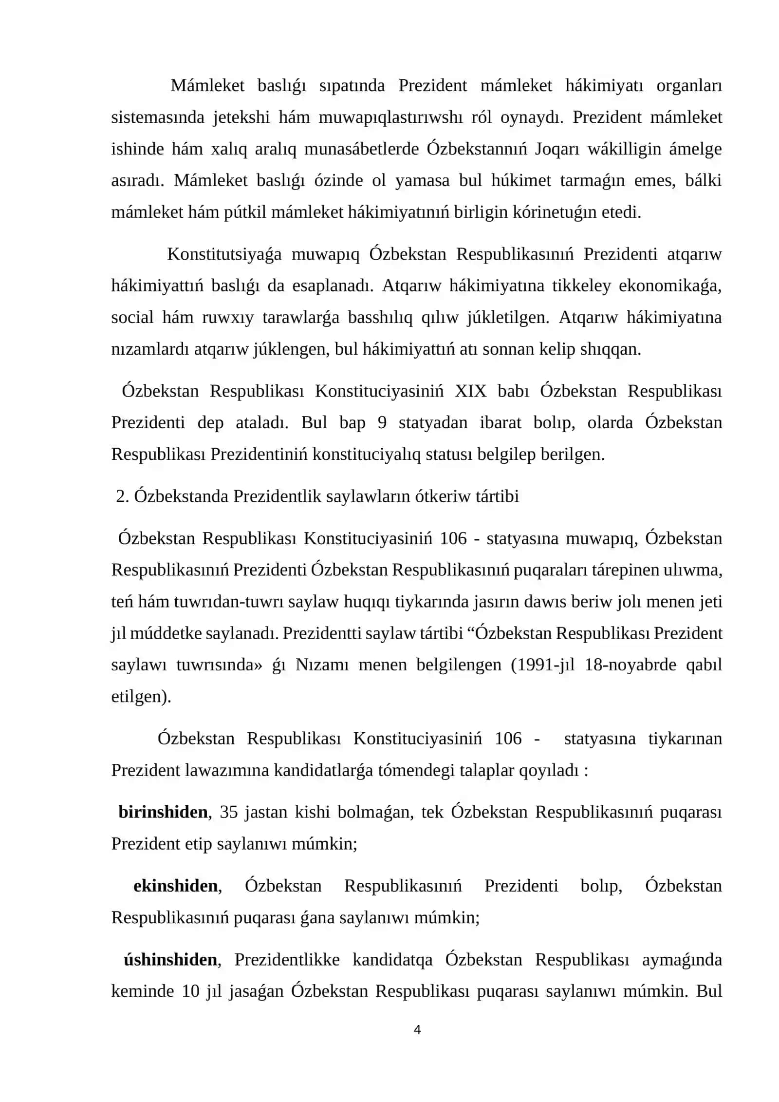 Ózbekstan Respublikasınıń Prezidenti 4