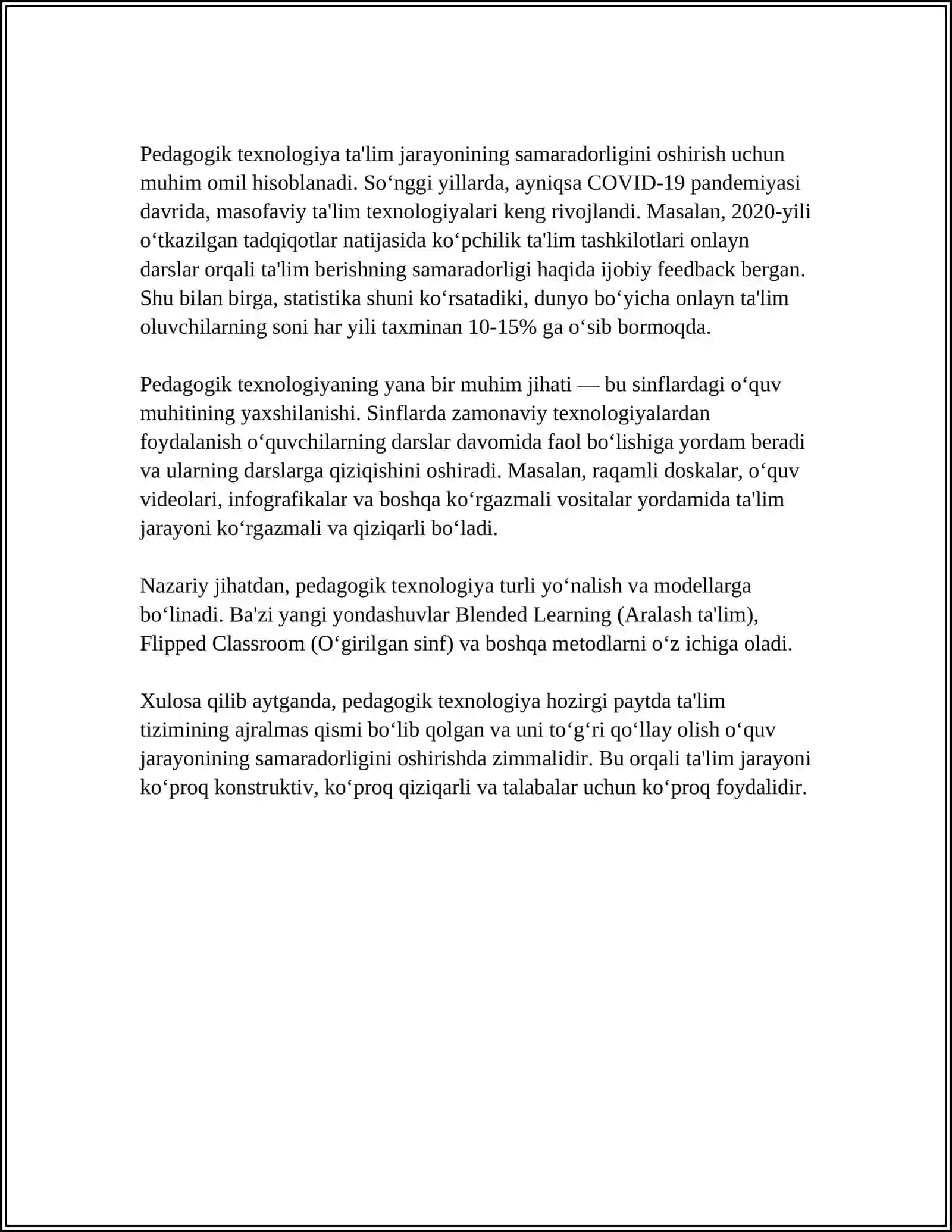 PEDAGOGIK TEXNALOGIYA TIZIMLI YONDASHUV SIFATIDA 4