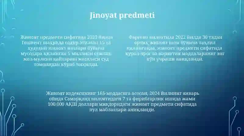Jinoyatning Obektiv Tomoni 4