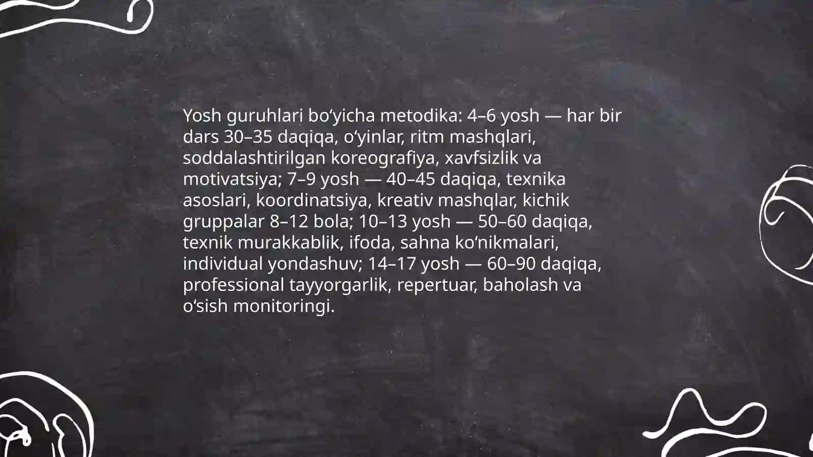 Raqs to'garaklari bilan ishlash metodikasi 4