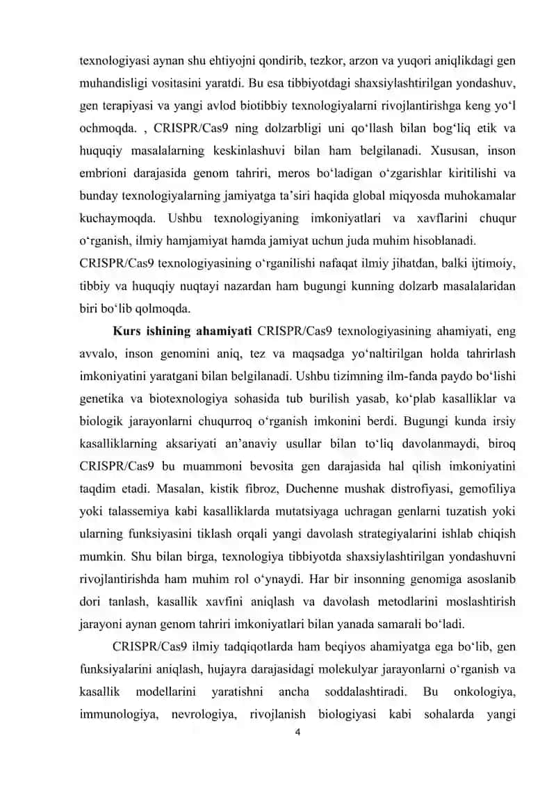 Odam genomlarni tahrirlashning CRISPR Cas9 usuli. 4