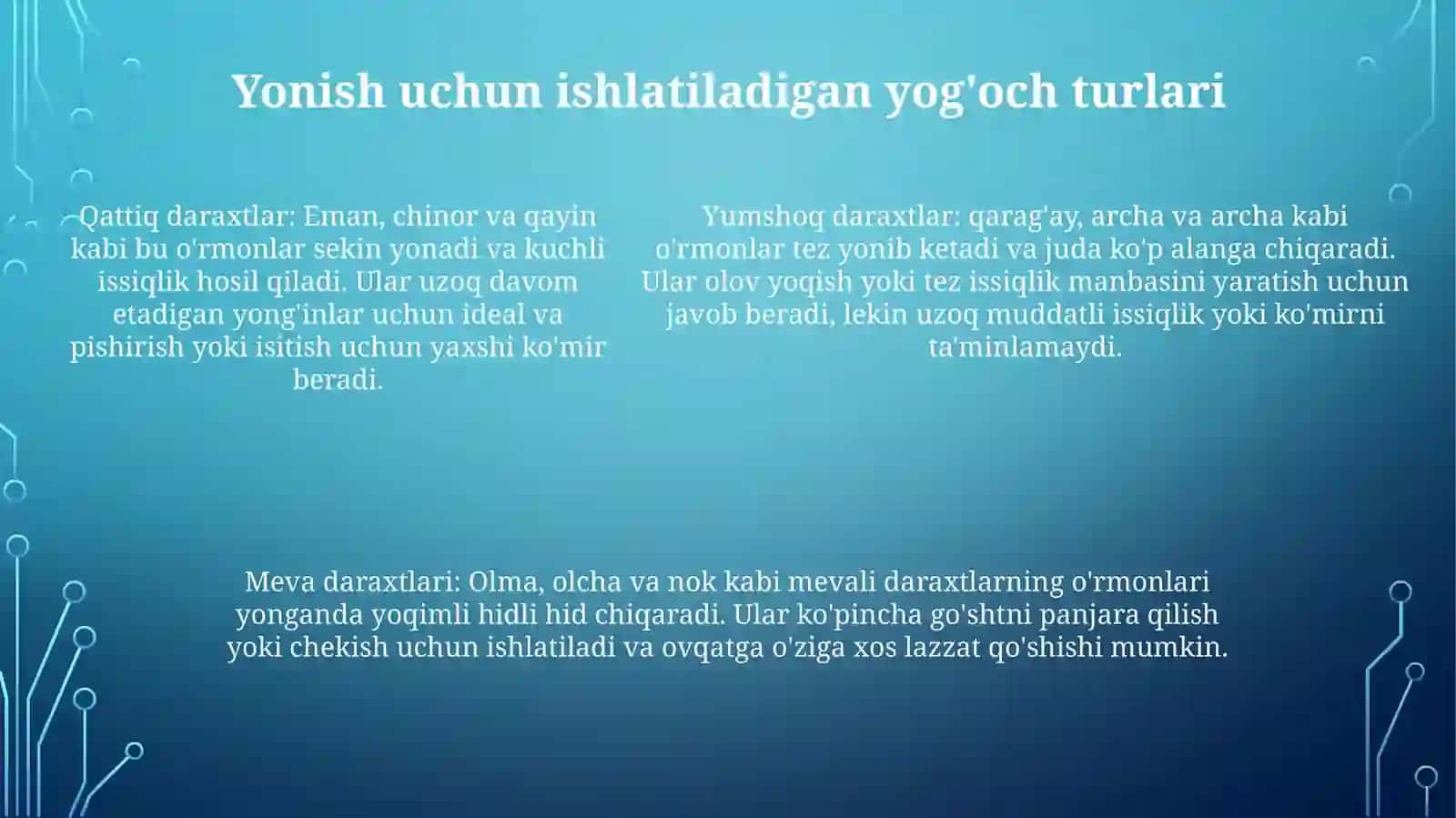 YogʻOchga Kuydirib Ishlov Berish HaqidaUmumiyMalumot 4