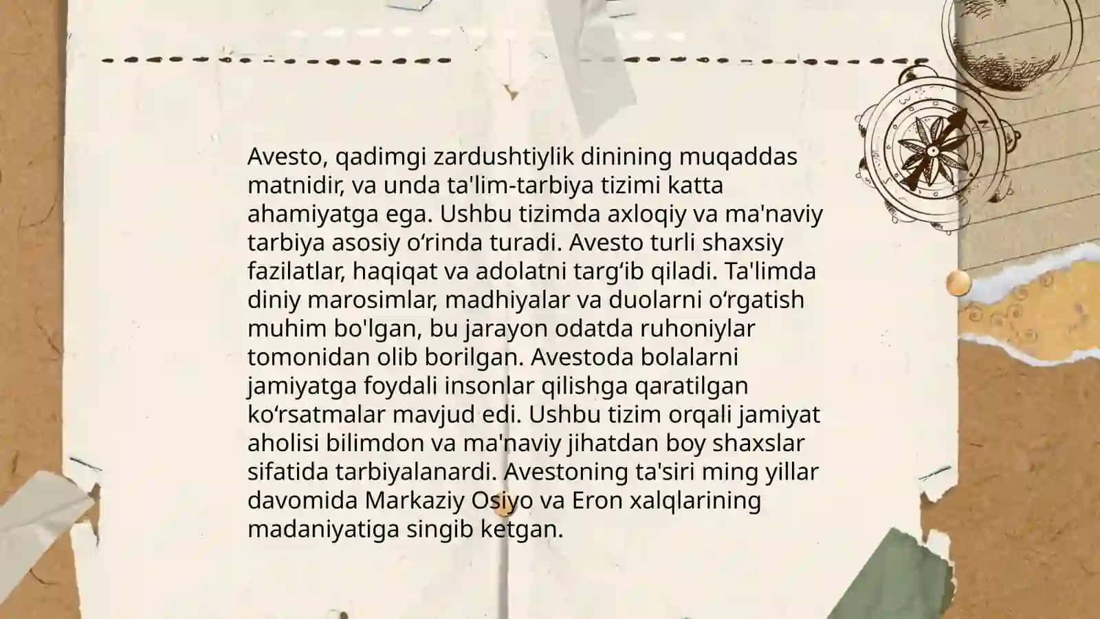 “Avesto”da ta’lim-tarbiyaga oid fikrlar 4