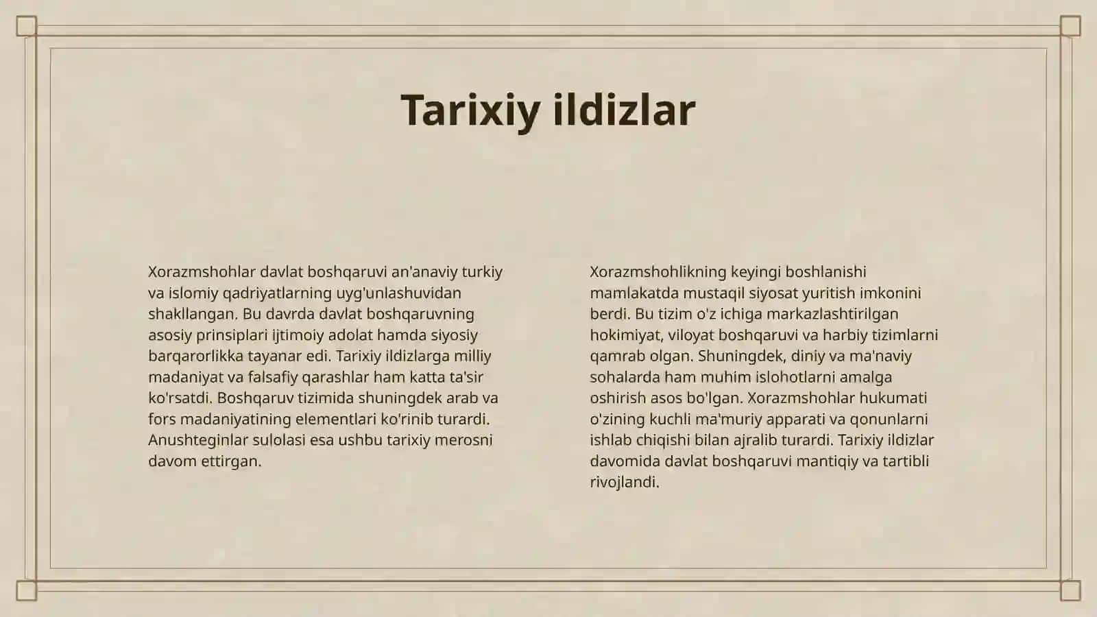ANUSHTEGIN XORAZMSHOHLAR DAVLAT BOSHQARUVI 4