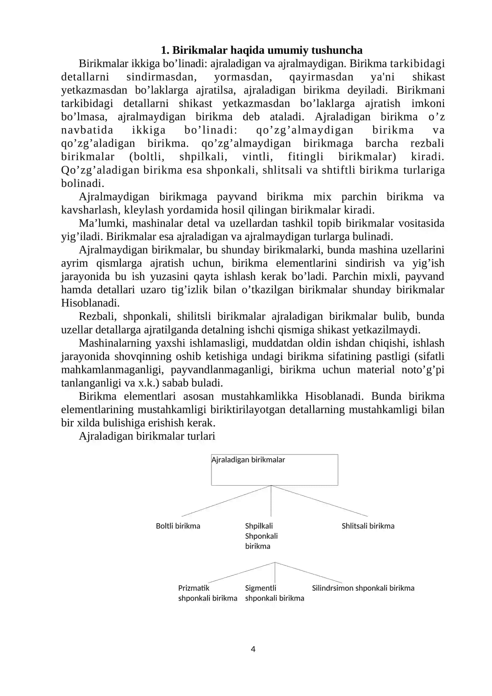 Boltli va shpilkali birikmalar va ularning ishlab chiqarishdagi o’rni 4