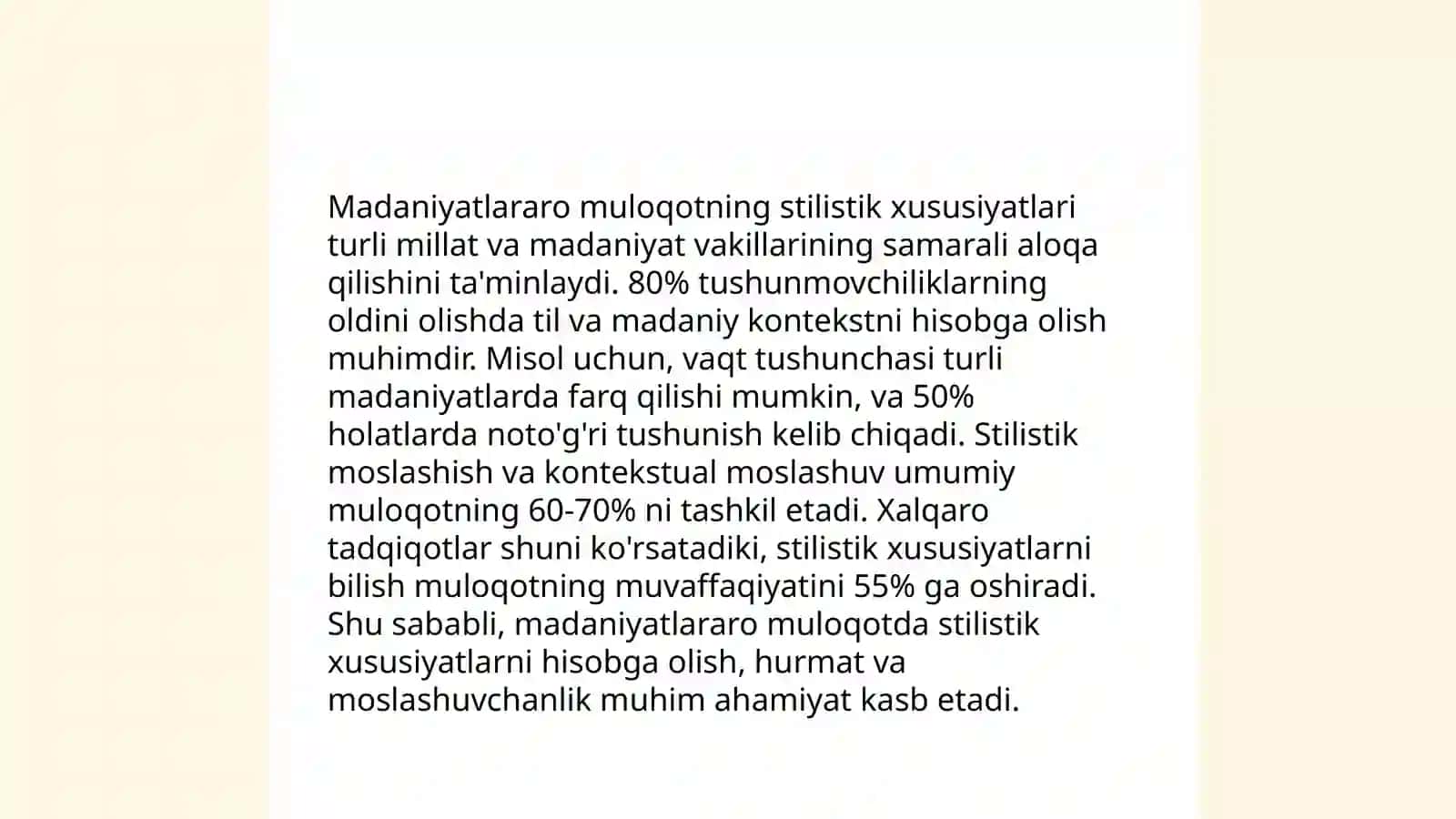 Madaniyatlararo muloqot Stilistik yo’nalishlar 4