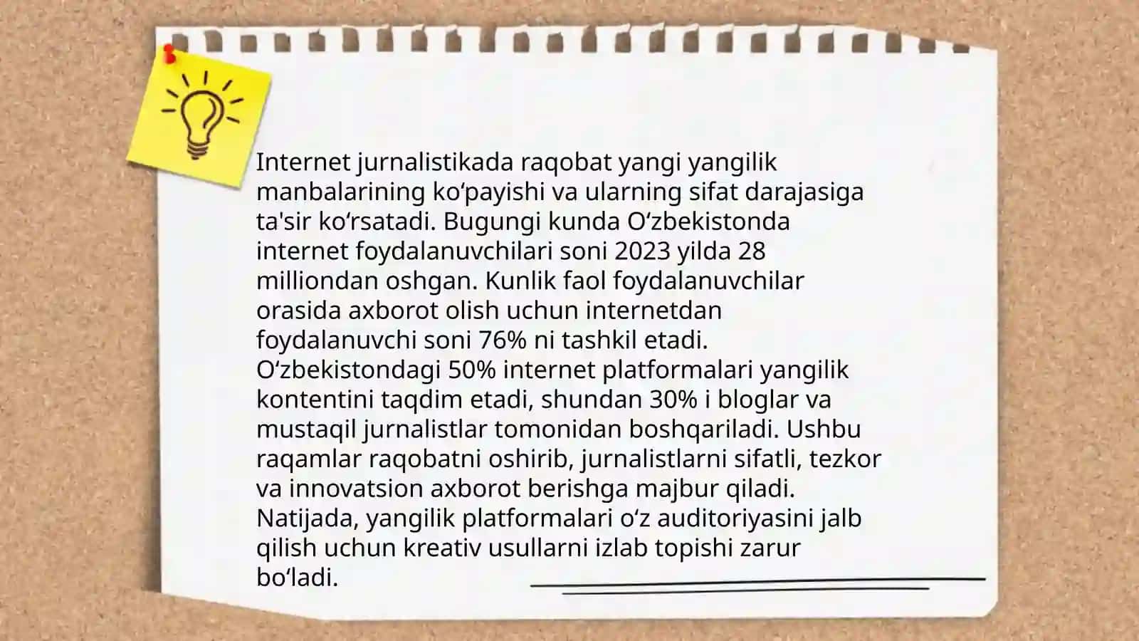 Media maydon tuzilishi va Internet jurnalistikasida raqobat muhiti 4
