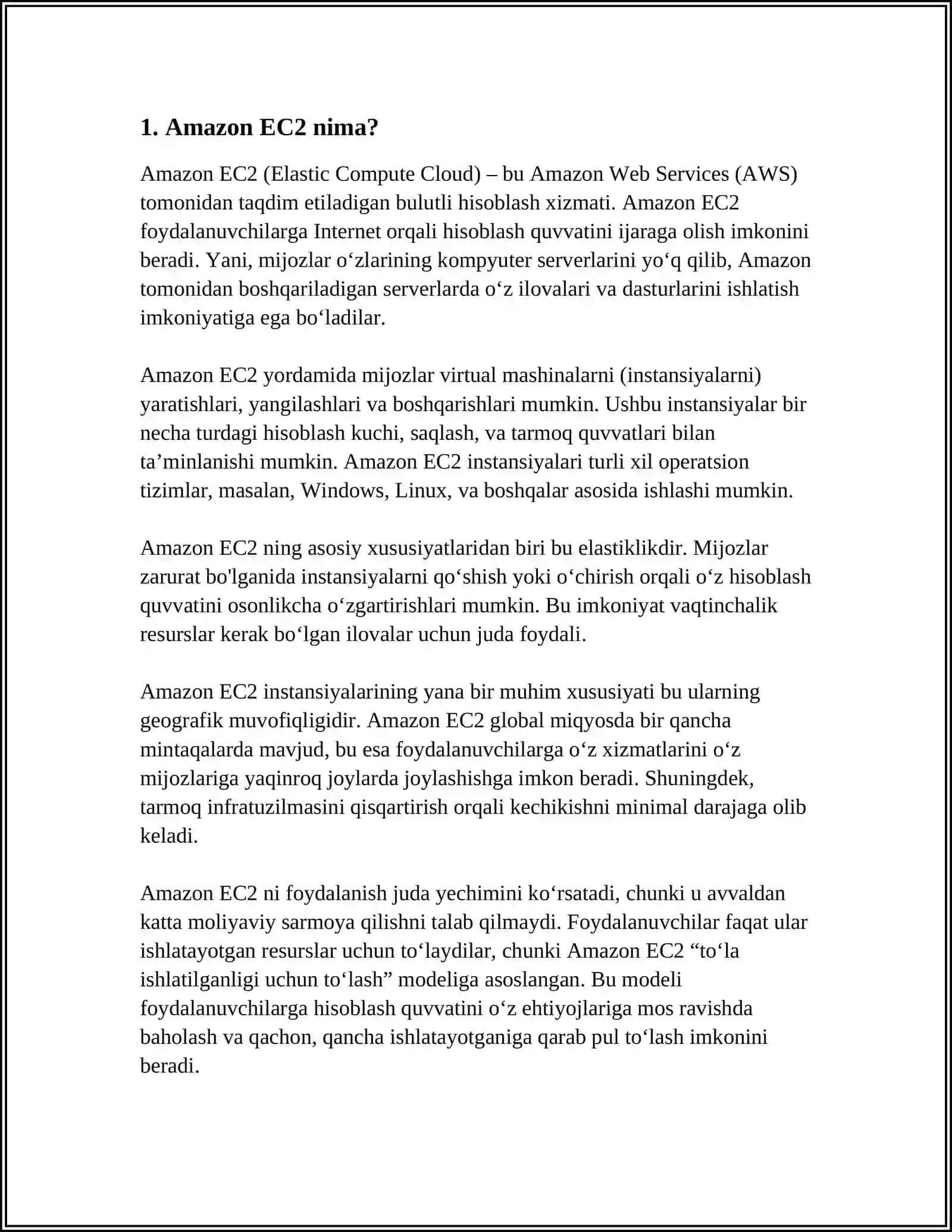 AMAZON EC2 MISOLIDA VIRTUAL SERVERLAR YARATISH 4