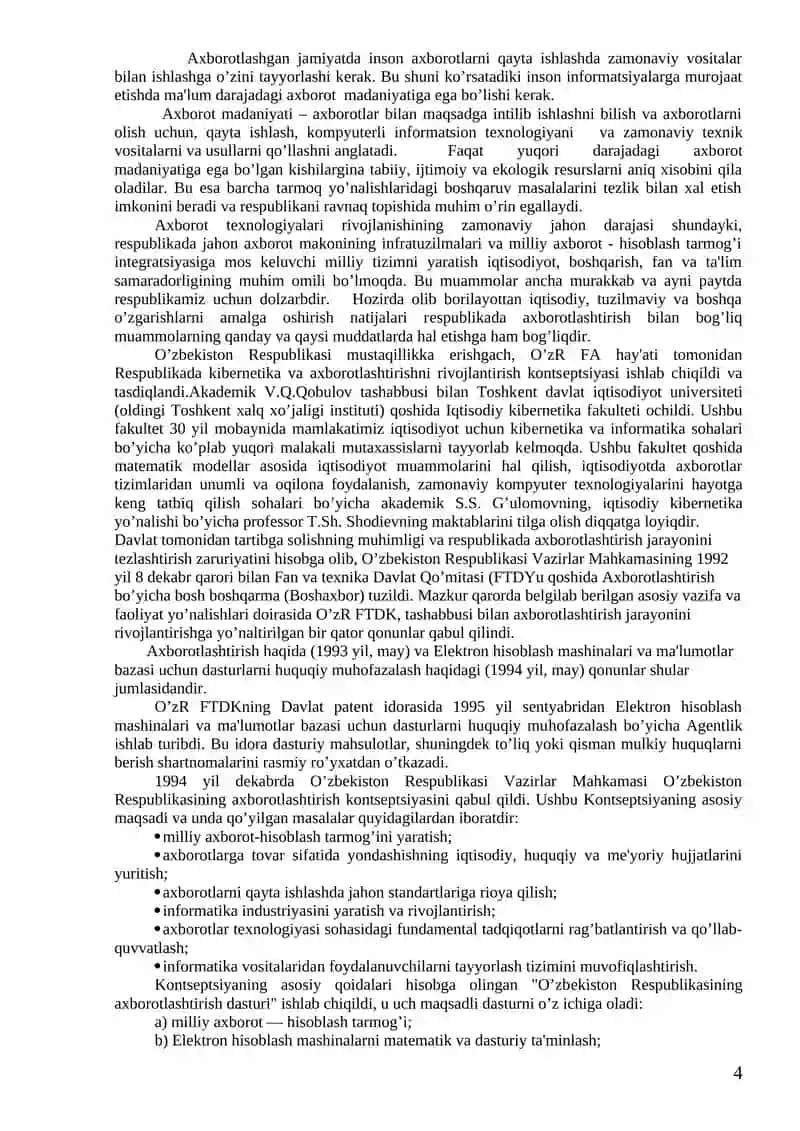 AMALIY MATEMATIKA VA INFORMATIKA MA'RUZALARI 4