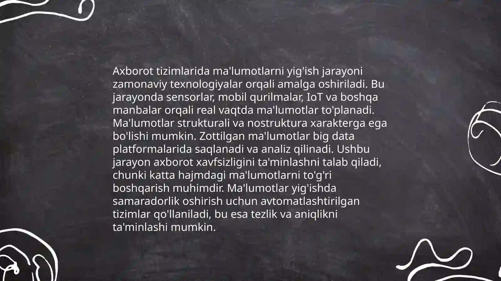 Axborot tizimlarning asosiy jarayonlari 4