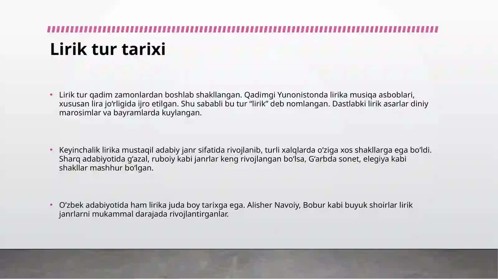 Lirik tur va uning janrlari 4
