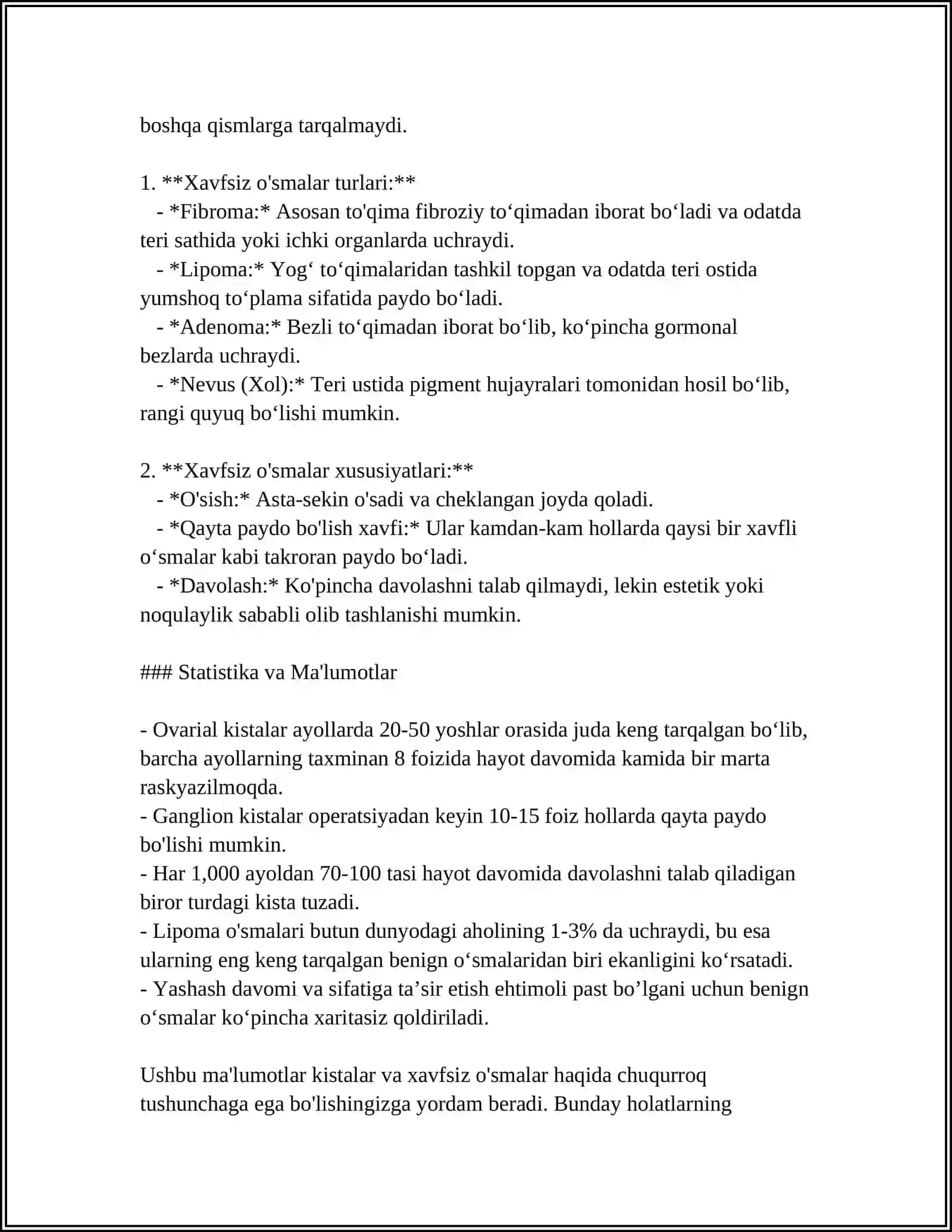 KISTALAR, XAVFSIZ O’SMALAR 4