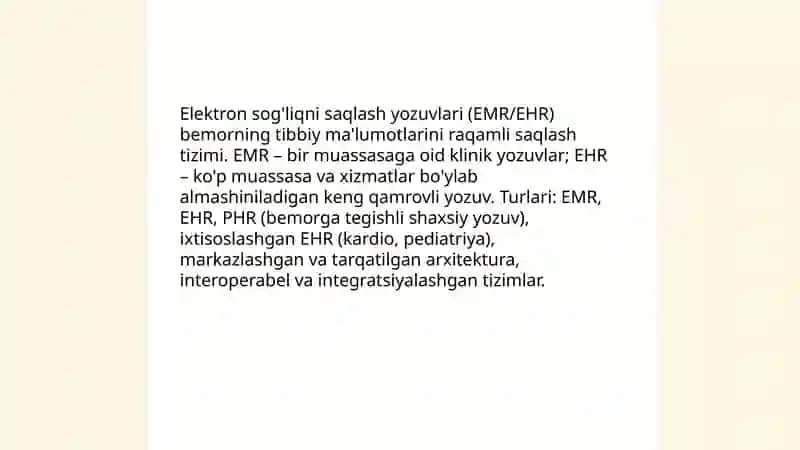 Tibbiy axborot tizimi 4