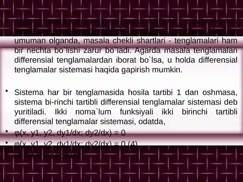 Differentsial tenglamalarning amaliy masalalari 4