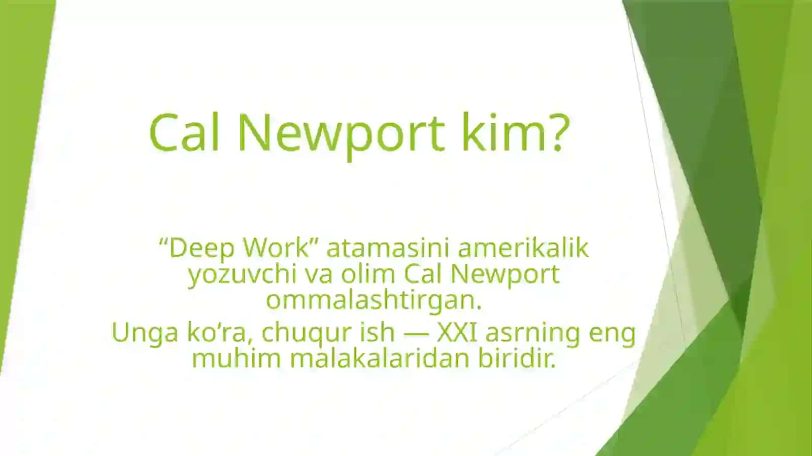 Deep Work (Chuqur ish) tamoyili va diqqatni jamlash texnikalari 4