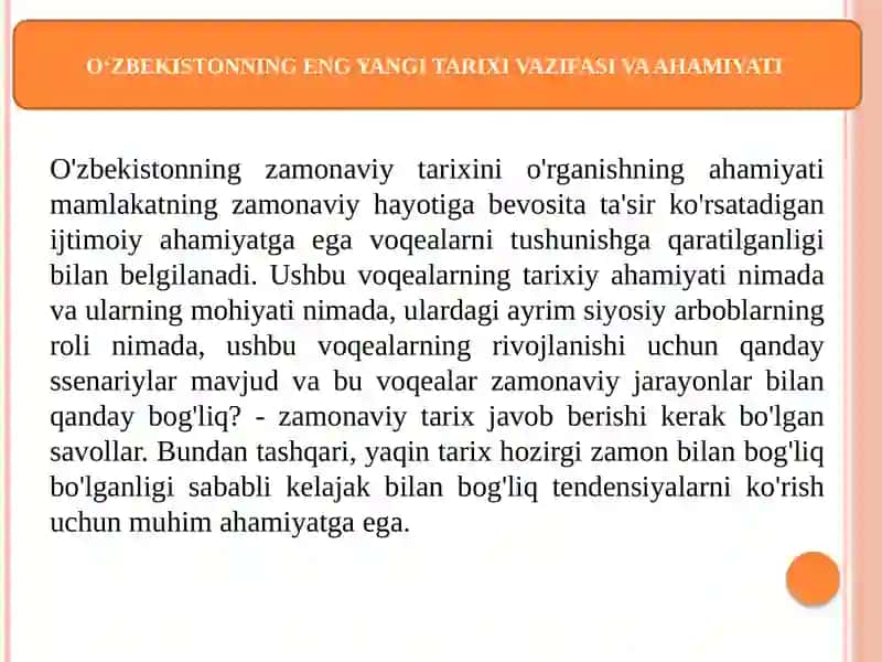 O‘zbekistoning eng yangi tarixi 4