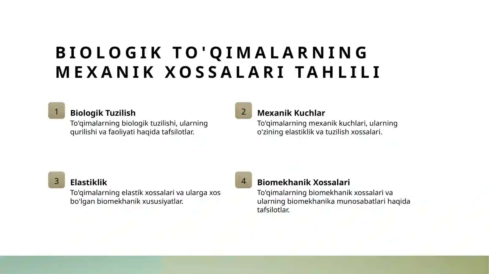 Biologik To'qimalarning Mexanik Xossalari 4