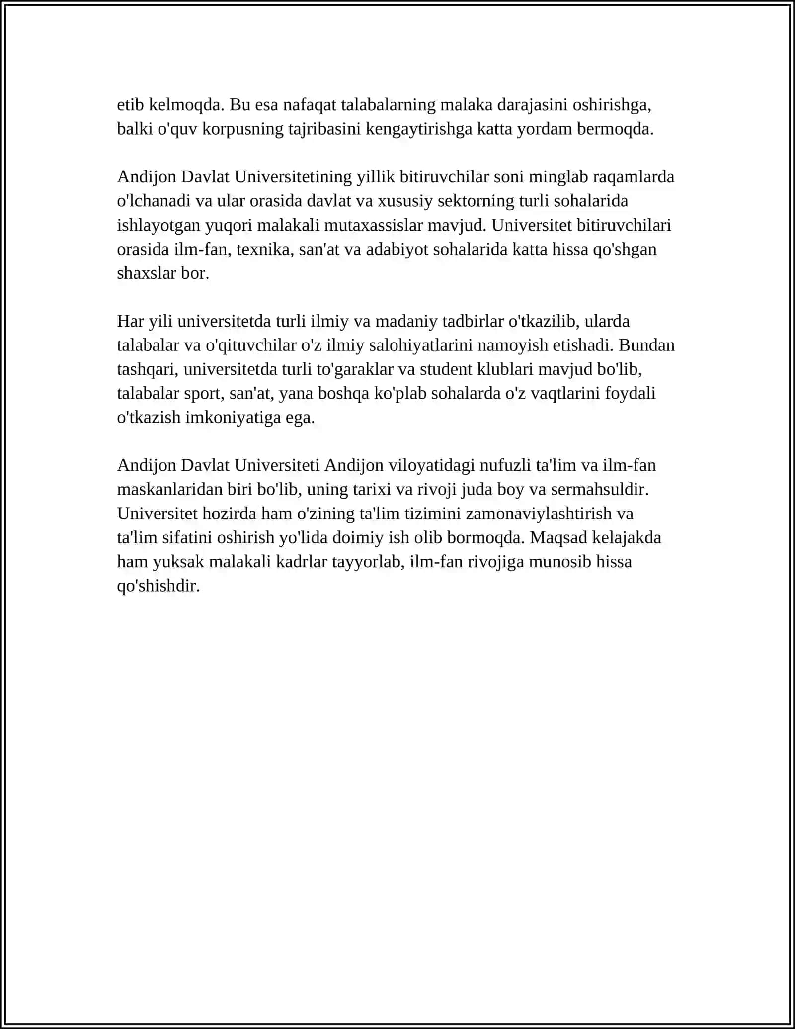 ANDIJON DAVLAT UNIVERSITETI KAFEDRASI 4