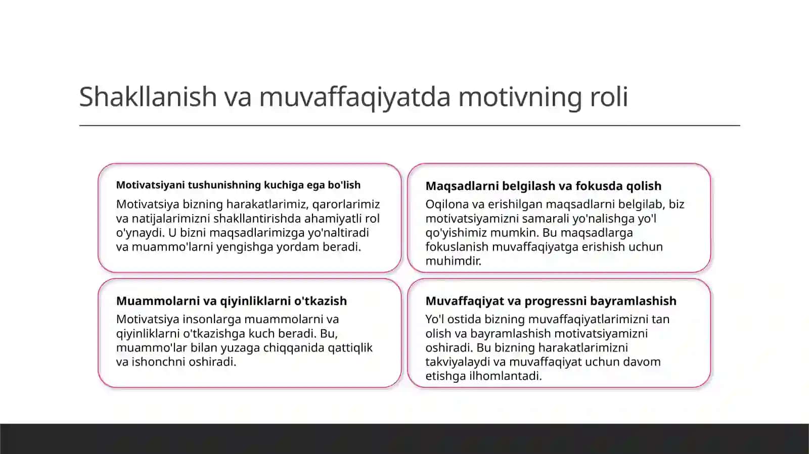 Motiv, motivatsiya va hissiyotning namoyon boʻlishi 4