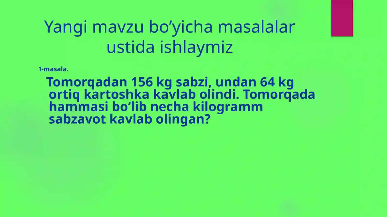 O'tilgan mavzuni mustahkamlash 4