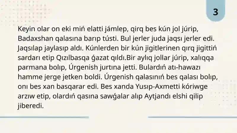 Yusup-Axmet dástanı 4