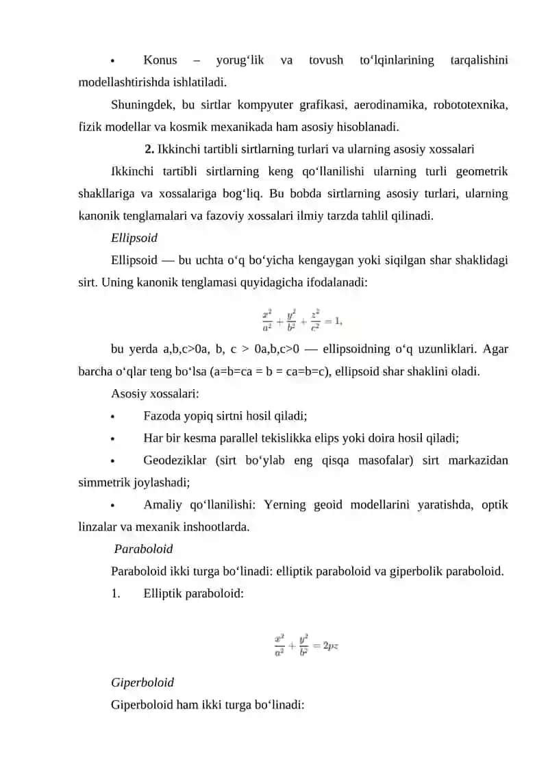 Ikkinchi tartibli sirtlar integrallari 4