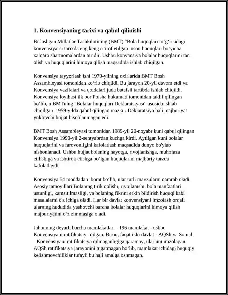 BMTNING "BOLA HUQUQLARI TO'G'RISIDAGI KONVENSIYASI" 4
