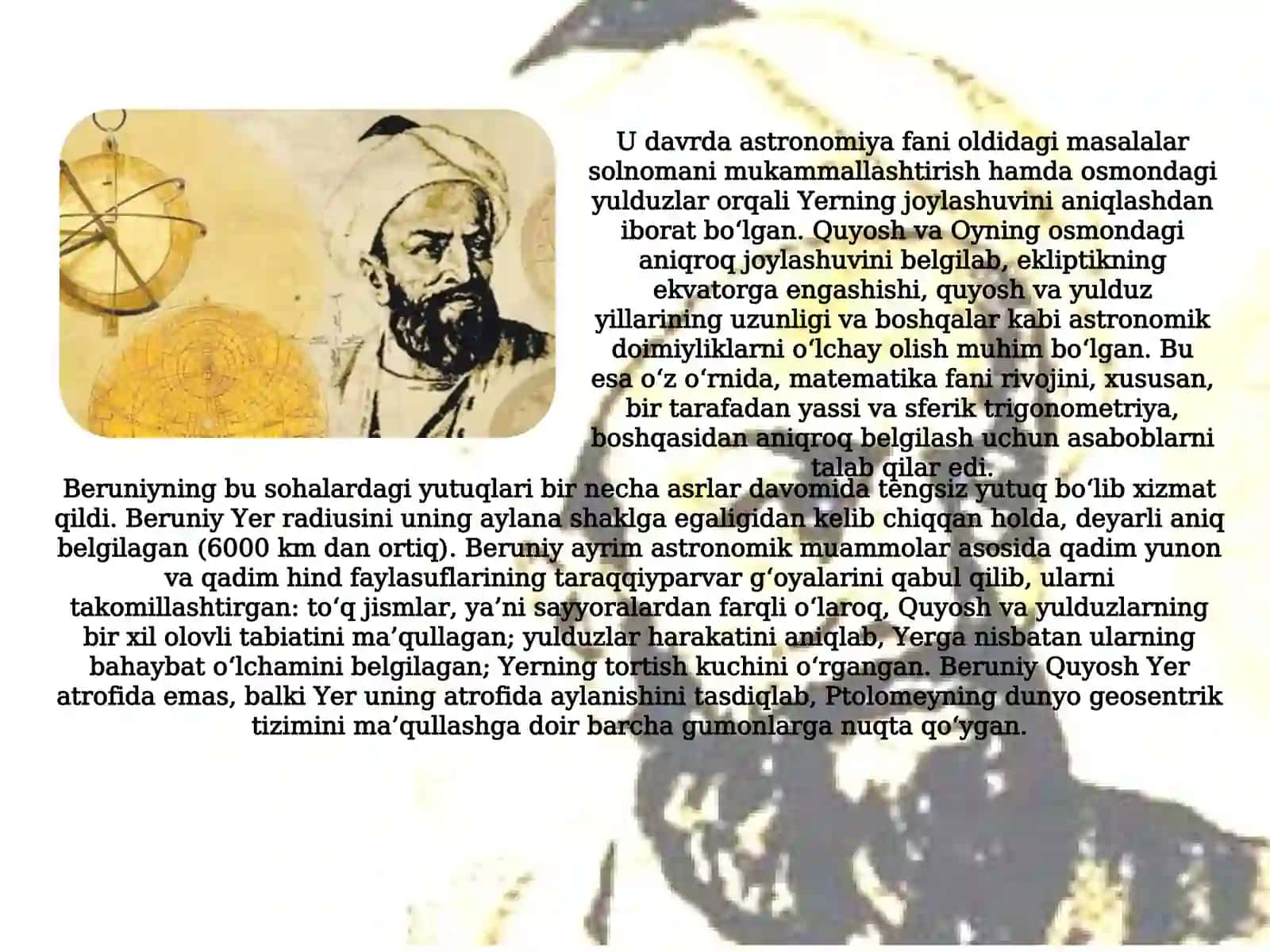 Abu Rayhon Beruniy haqida ma'lumot 4