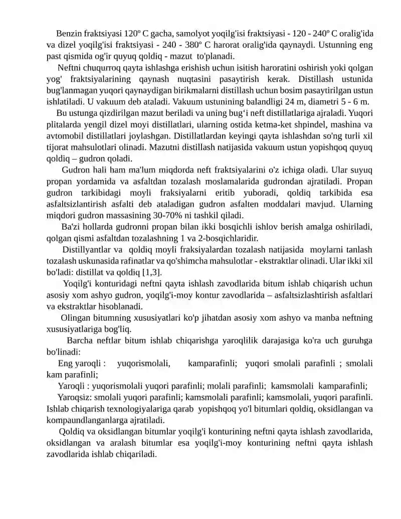 Neft va uni qayta ishlash 4