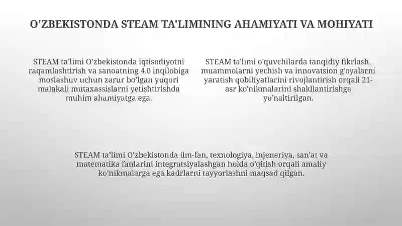 O'zbekistonda STEAM ta'limining rivojlanishi 4