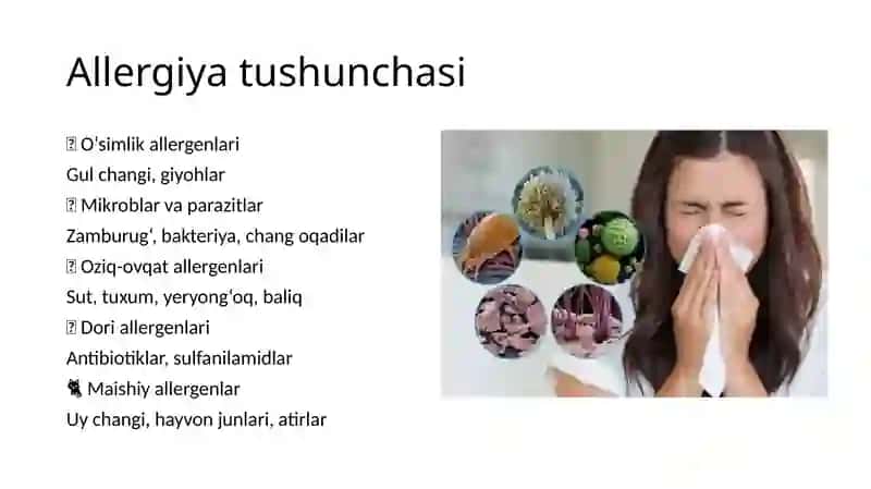 "Allergiyaga qarshi vositalar" 4