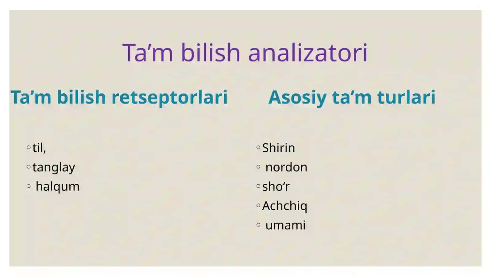 Sezgi analizatorlari 4