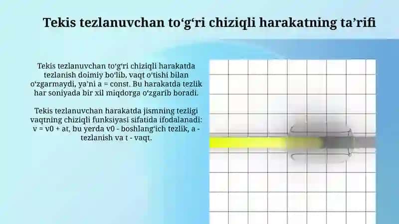 Tógʻri chiziqli tekis harakatda tezlikvayoʻl 4