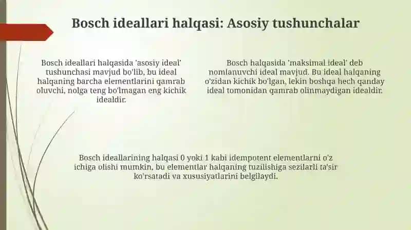 Bosh ideallar halqasi 2 4