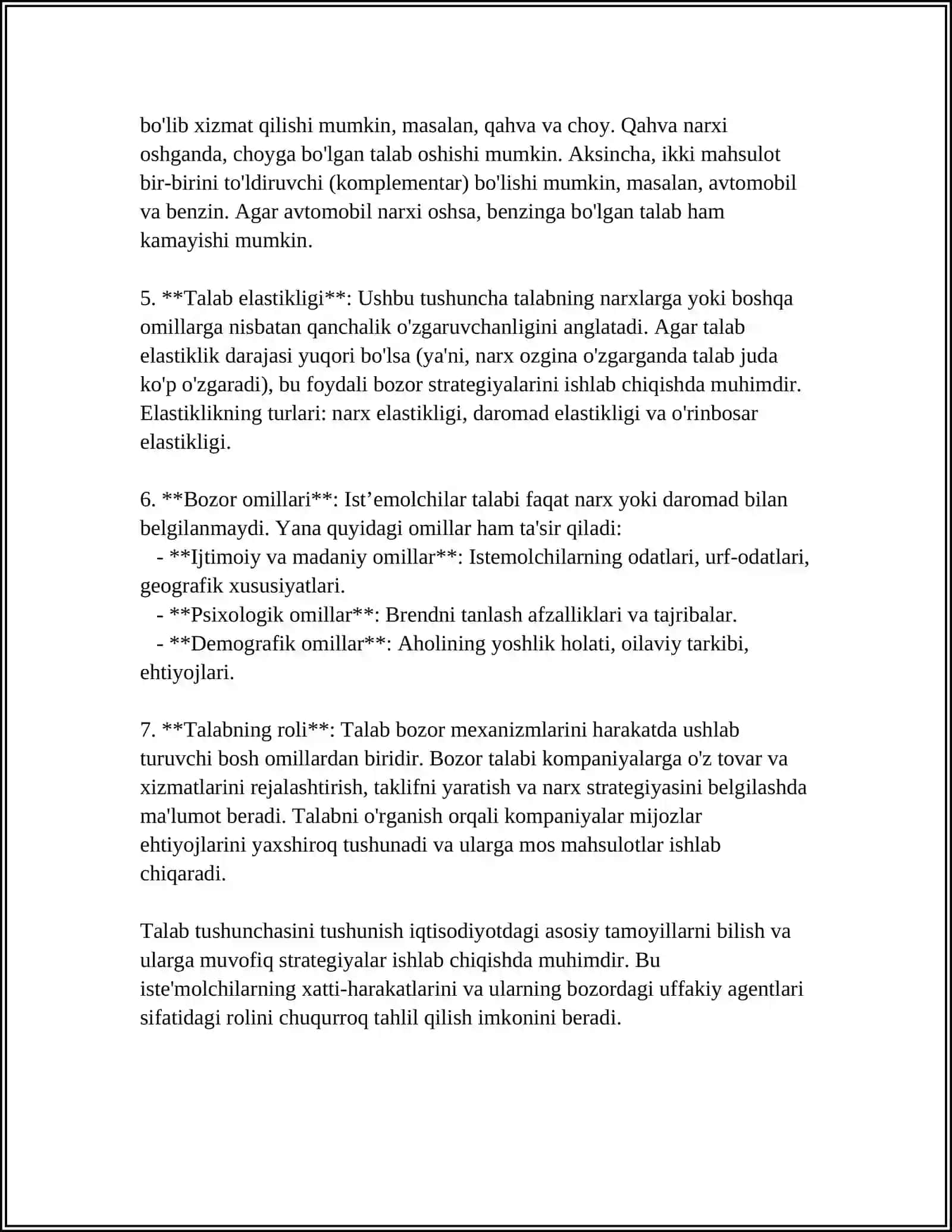 TALAB VA TAKLIF TAHLILI ASOSLARI 4