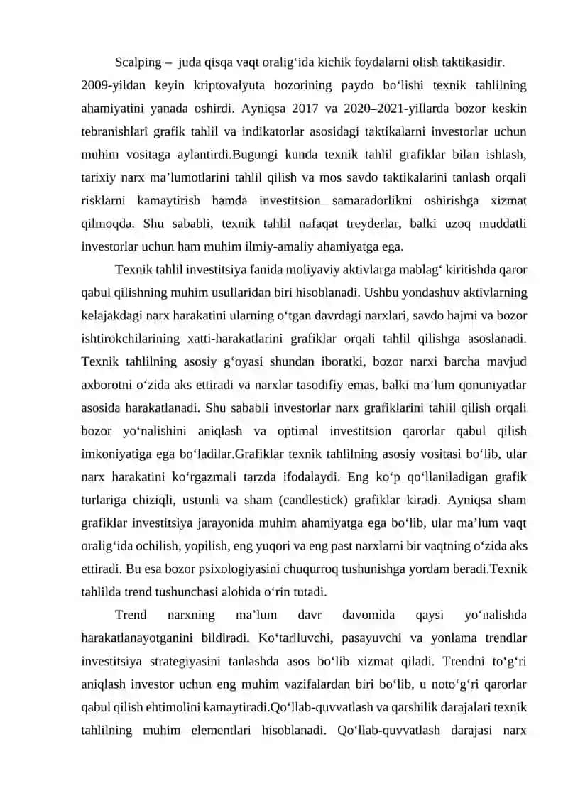 TEXNIK TAHLIL: GRAFIKLAR BILAN ISHLASH 4