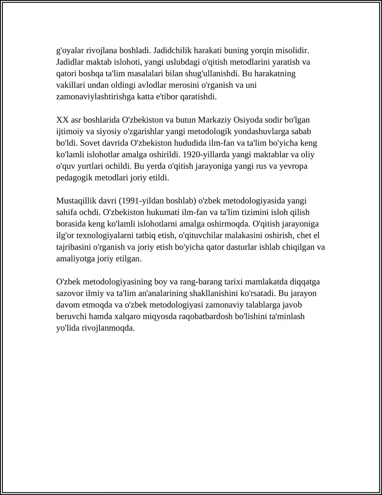 O'ZBEK METADOLOGIK OLIMLARI HAQIDA 4