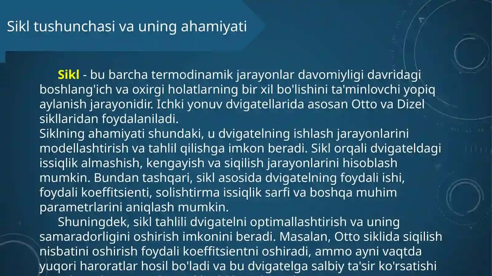 Ichki yonuv dvigatеllarini siklarini hisoblash 4