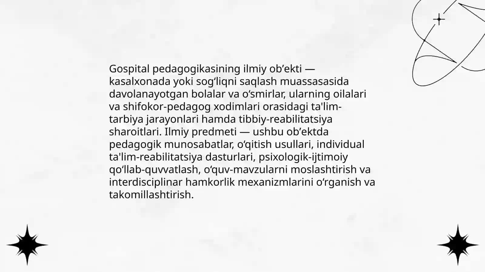 Gospital pedagogikasi: tushunchalar va taʼriflar 4