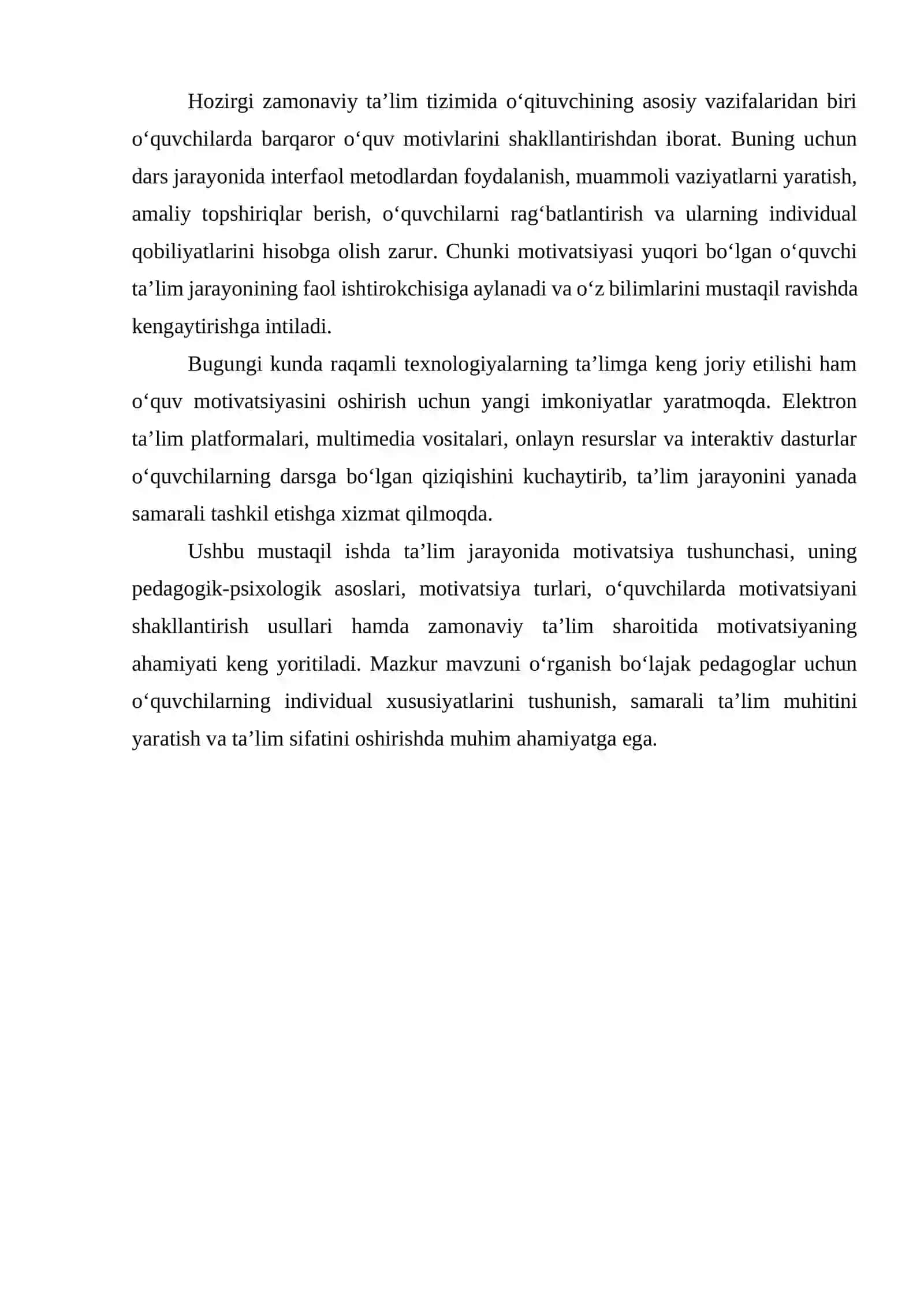 Ta’lim jarayonida motivatsiya va uning turlari 4