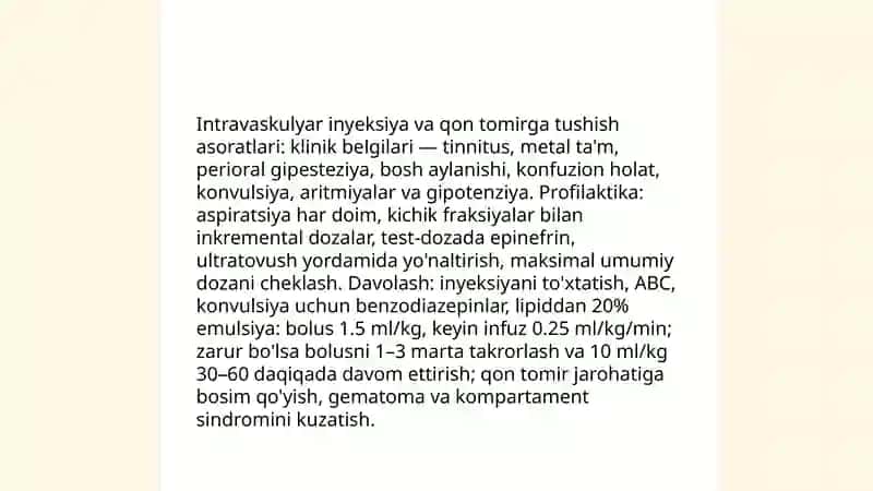 Mahalliy anesteziyada uchraydigan mahalliy asoratlar va ularni davolash printsiplari 4