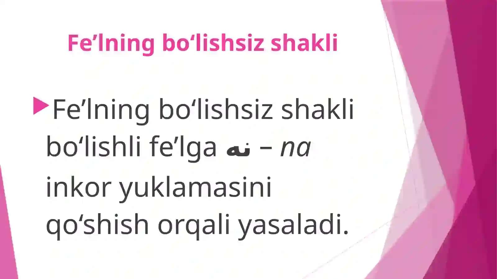 Aniqo‘tganzamonfe’li 4