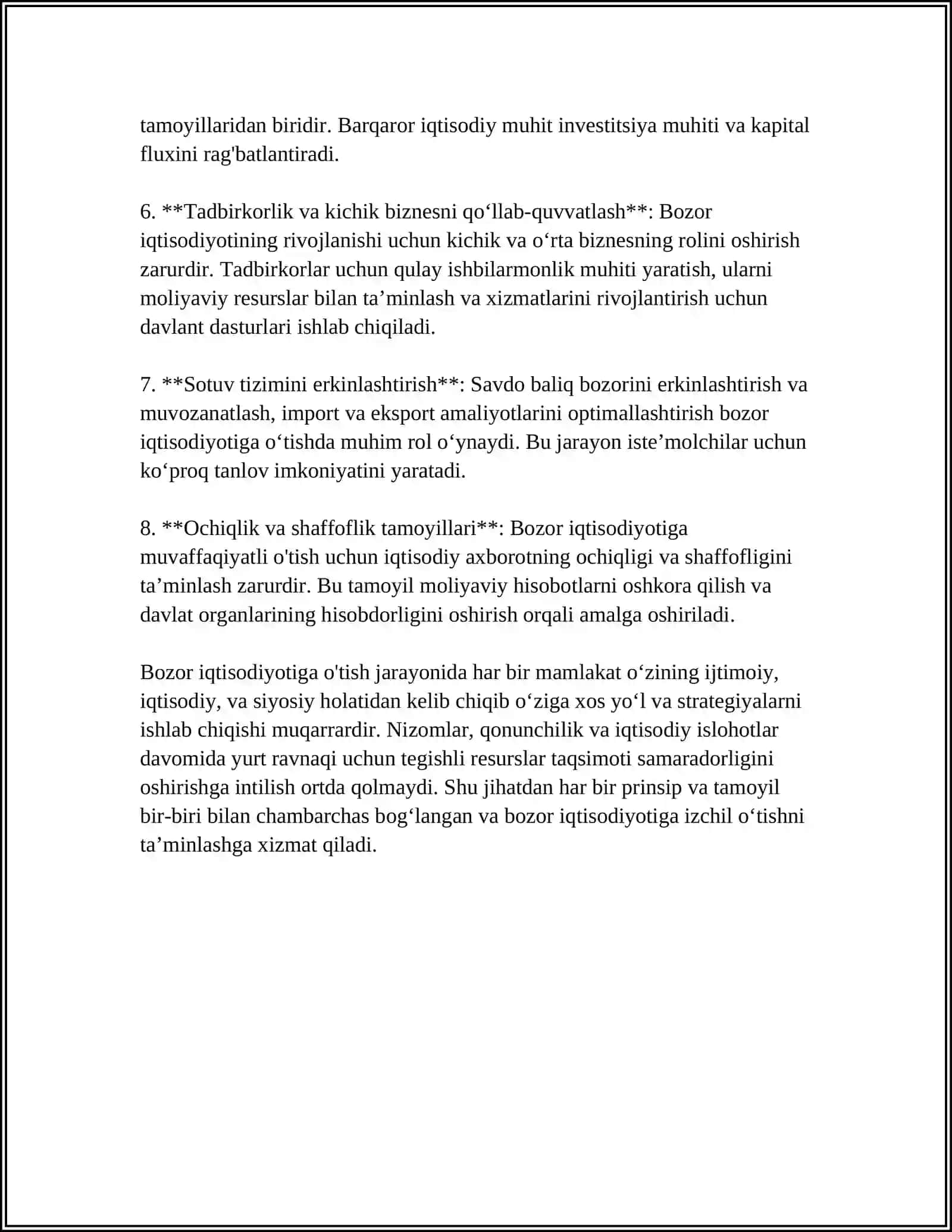 BOZOR IQTISODIYOTIGA O'TISH DAVRINING MAZMUNI 4