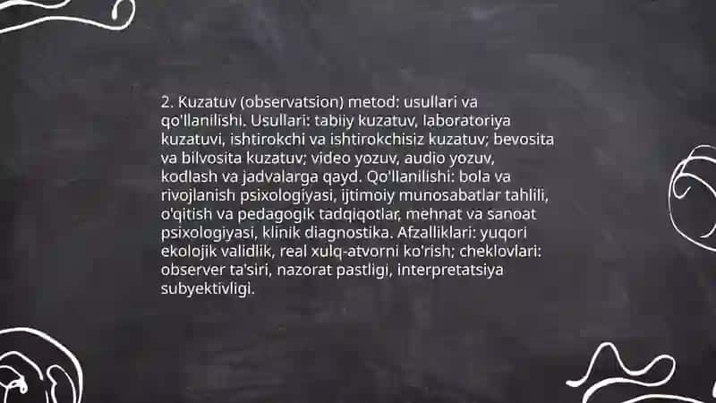Psixologiyaning fanining metodlari 4