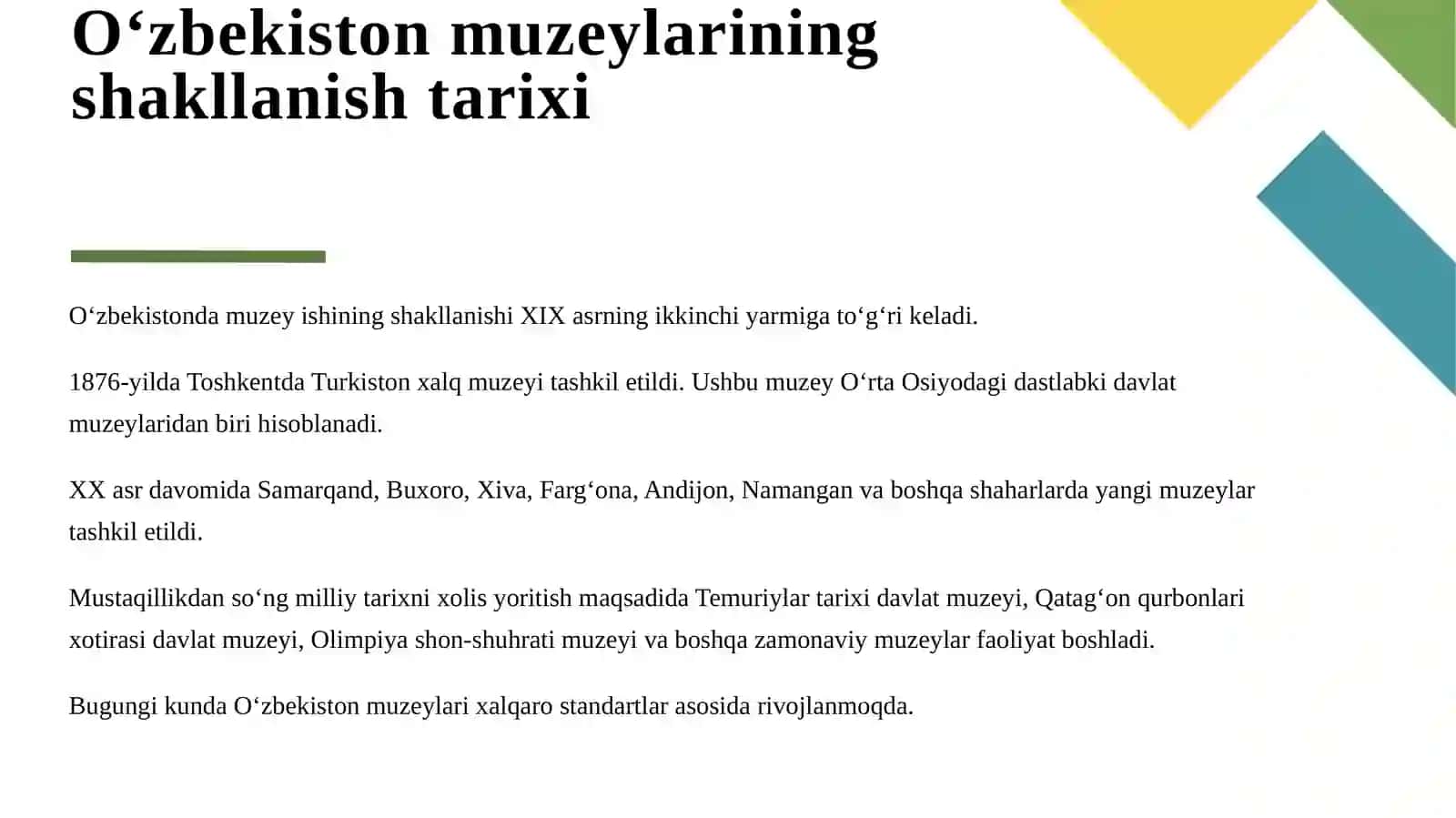 Oʻzbekiston muzeylari 4
